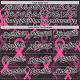 Custom Black Pink-White Breast Cancer Awareness Pink Ribbon Authentic Baseball Jersey