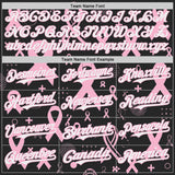 Custom Black White-Light Pink Breast Cancer Awareness Pink Ribbon Authentic Baseball Jersey