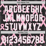 Custom Black White-Light Pink Breast Cancer Awareness Pink Ribbon Authentic Baseball Jersey