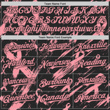 Custom Black-Medium Pink Breast Cancer Awareness Fight Pink Ribbon Authentic Baseball Jersey