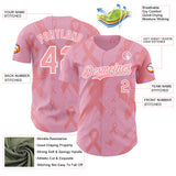 Custom Light Pink Medium Pink-White Breast Cancer Awareness Fight Pink Ribbon Authentic Baseball Jersey