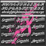 Custom White Pink-Black Breast Cancer Awareness Fight Pink Ribbon Split Authentic Baseball Jersey