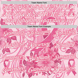 Custom Pink White-Neon Pink Breast Cancer Awareness Pink Ribbon Floral Authentic Baseball Jersey
