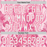 Custom Pink White-Neon Pink Breast Cancer Awareness Pink Ribbon Floral Authentic Baseball Jersey