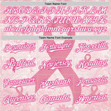 Custom Light Pink White-Hot Pink Breast Cancer Awareness Pink Ribbon Floral Authentic Baseball Jersey