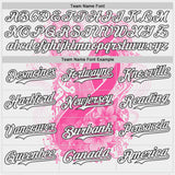 Custom White Pink-Black Breast Cancer Awareness Pink Ribbon Floral Authentic Baseball Jersey