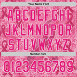 Custom Pink Hot Pink-White Breast Cancer Awareness Pink Ribbon Floral Authentic Baseball Jersey