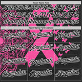 Custom Black Pink-White Breast Cancer Awareness Pink Ribbon Butterfly Authentic Baseball Jersey