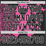 Custom Black Pink-White Breast Cancer Awareness Pink Ribbon Butterfly Authentic Baseball Jersey