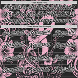 Custom Black Light Pink-White Breast Cancer Awareness Pink Ribbon Floral Authentic Baseball Jersey