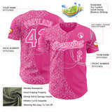 Custom Pink-White Breast Cancer Awareness Support Pink Ribbon Authentic Baseball Jersey