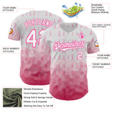 Custom White-Pink Breast Cancer Awareness Pink Ribbon Gradient Authentic Baseball Jersey
