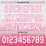 Custom White-Pink Breast Cancer Awareness Pink Ribbon Gradient Authentic Baseball Jersey