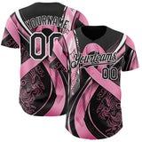 Custom Black Pink-White Breast Cancer Awareness Fight Pink Ribbon Authentic Baseball Jersey