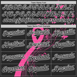 Custom Black Pink-White Breast Cancer Awareness Fight Pink Ribbon Butterfly Authentic Baseball Jersey