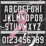 Custom Black White-Pink Breast Cancer Awareness Fight Pink Ribbon Wave Authentic Baseball Jersey