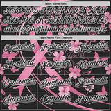 Custom Black Pink-White Breast Cancer Awareness Pink Ribbon Floral Authentic Baseball Jersey