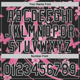 Custom Black Pink-White Breast Cancer Awareness Pink Ribbon Floral Authentic Baseball Jersey