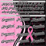 Custom Black Pink-White Breast Cancer Awareness Pink Ribbon Authentic Baseball Jersey