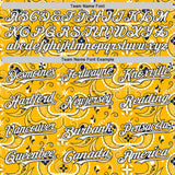 Custom Gold White-Black Burning Man Paisley Bandana Rave Authentic Baseball Jersey