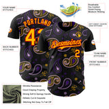 Custom Black Gold Purple-Red Burning Man Paisley Bandana Rave Authentic Baseball Jersey