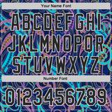Custom Navy Black Purple Blue-White Burning Man Paisley Bandana Rave Authentic Baseball Jersey