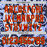 Custom Navy Red Blue-Gold Burning Man Paisley Bandana Rave Authentic Baseball Jersey