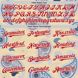 Custom Cream Red Gray-White Burning Man Paisley Bandana Rave Authentic Baseball Jersey