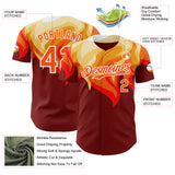 Custom Red Orange Yellow-White Burning Man Fire Desert Authentic Baseball Jersey