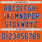 Custom Orange US Navy Blue Gold-White Cyberpunk Futuristic Rave Authentic Baseball Jersey