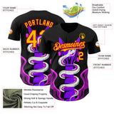 Custom Black Gold Purple Pink-Red Psychedelic Music Festival Rave Authentic Baseball Jersey