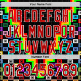 Custom Black Red-White Vaporwave Pixel Geometric Authentic Baseball Jersey
