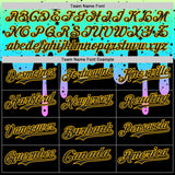 Custom Black Green-Gold Psychedelic Starry Melting Dripping Authentic Baseball Jersey