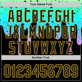 Custom Black Green-Gold Psychedelic Starry Melting Dripping Authentic Baseball Jersey