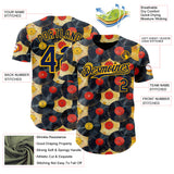 Custom Black Navy-Gold Burning Man Music Record Authentic Baseball Jersey