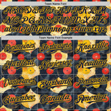 Custom Black Navy-Gold Burning Man Music Record Authentic Baseball Jersey