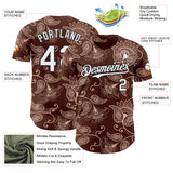 Custom Brown White-Black Burning Man Paisley Bandana Rave Authentic Baseball Jersey