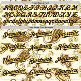 Custom White Navy-Gold Burning Man Boho Paisley Bandana Rave Authentic Baseball Jersey