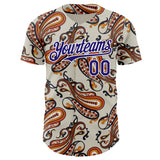 Custom White-Dark Purple Burning Man Paisley Bandana Rave Authentic Baseball Jersey