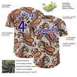 Custom White-Dark Purple Burning Man Paisley Bandana Rave Authentic Baseball Jersey