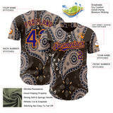 Custom Brown Dark Purple-Bay Orange Burning Man Paisley Bandana Rave Authentic Baseball Jersey