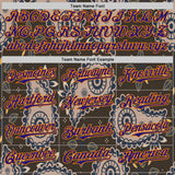 Custom Brown Dark Purple-Bay Orange Burning Man Paisley Bandana Rave Authentic Baseball Jersey