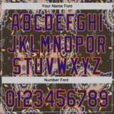 Custom Brown Dark Purple-Bay Orange Burning Man Paisley Bandana Rave Authentic Baseball Jersey