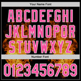Custom Black Pink Yellow-White Burning Man Fire Authentic Baseball Jersey