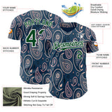 Custom Blue Green-White Burning Man Paisley Bandana Rave Authentic Baseball Jersey