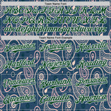 Custom Blue Green-White Burning Man Paisley Bandana Rave Authentic Baseball Jersey