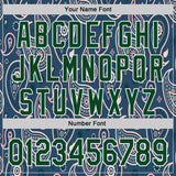 Custom Blue Green-White Burning Man Paisley Bandana Rave Authentic Baseball Jersey