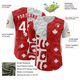 Custom White-Red Canadian Flag Maple Leaf Authentic Baseball Jersey
