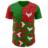Custom Grass Green Red-White Mexican Eagle Authentic Baseball Jersey