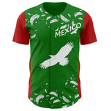 Custom Grass Green White-Red Mexican Eagle Authentic Baseball Jersey